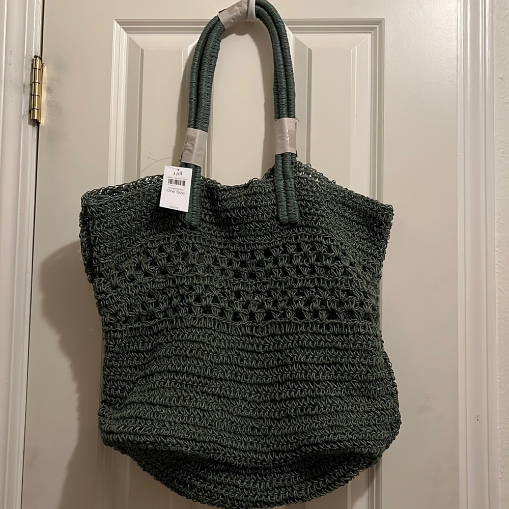 NWT Green Straw Purse